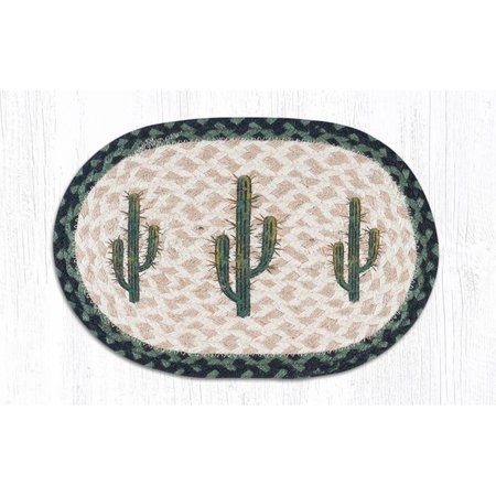 CAPITOL IMPORTING CO 10 x 15 in. Jute Oval Saguaro Printed Swatch 81-116SA